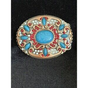 Native American Indian Faux Turquoise Stone Western Metal Fashion Belt Buckle